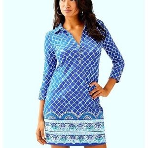 Lilly Pulitzer Ansley Polo Dress Blue Grotto Tide